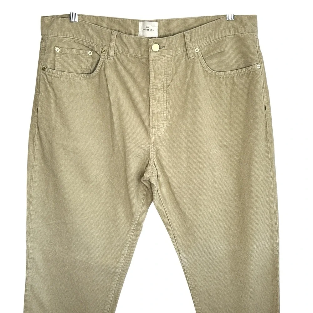 Sid Mashburn Corduroy Pants Men 40X32 Button Fly Straight Leg Mid Rise Beige Tan